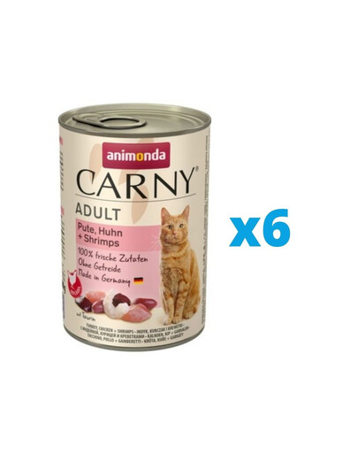 ANIMONDA Carny ADULT PUTE, HUHN + SHRIMPS 6 x 400 g