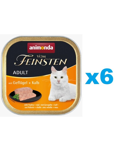 ANIMONDA Vom Feinsten  MIT GEFLÜGEL + KALB 6 x 100 g