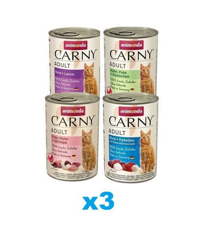 ANIMONDA Carny mix Geschmacks mit Rind und Huhn 12 x 400 g