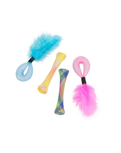 TRIXIE Set Röhren Katzenspielzeug mit Katzenminze 4 Stück