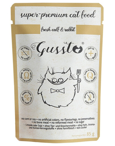 GUSSTO Cat Fresh Calf & Rabbit 85 g