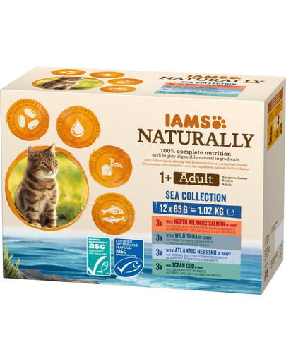 IAMS Naturally Cat Adult Sea Collection 12 x 85 g