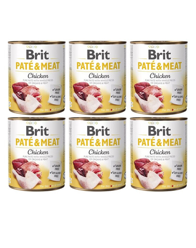 BRIT Pate&Meat chicken 6 x 800 g Hühnerpastete für Hunde