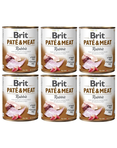 BRIT Pate&Meat rabbit 6x800 g Kaninchenpastete für Hunde
