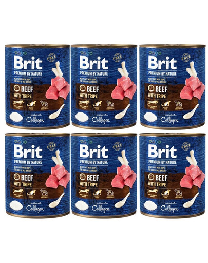 BRIT Premium by Nature 6x800 g Rindfleisch und Innereien für Hunde
