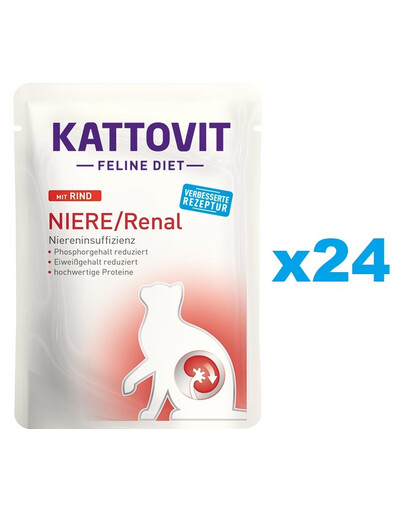 KATTOVIT Feline Diet Niere/Renal Rind 24 x 85 g