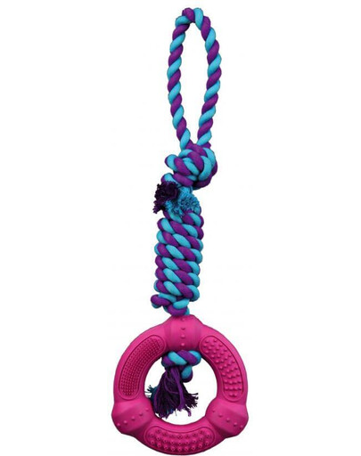 TRIXIE Spieltau mit Ring, Naturgummi ø 12 cm/41 cm