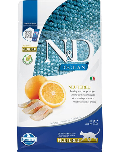 FARMINA N&D HERING & ORANGE ADULT 300g