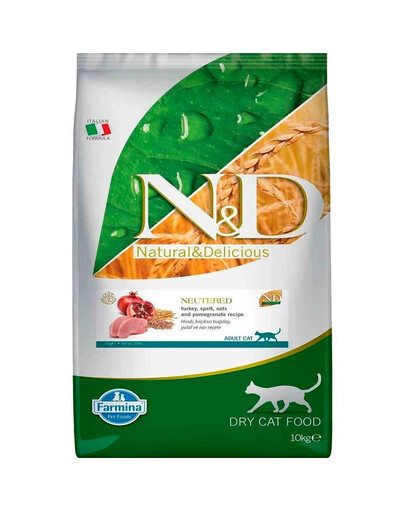 FARMINA N&D Ancestral Adult Cat Neutered 10 kg Truthahn, Dinkel, Hafer und Granatapfel