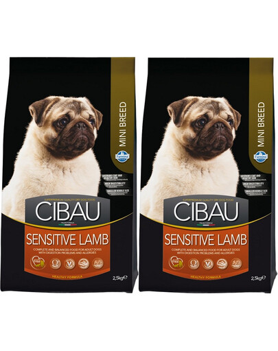 FARMINA Cibau Sensitive Lamb MINI Hundefutter für Hunde mit empfindlicher Verdauung mit Lammfleisch 2x2,5 kg