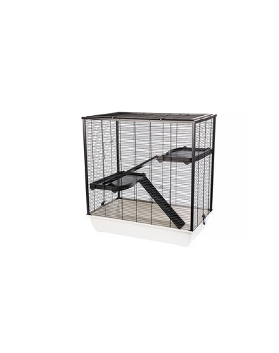 INTERZOO Frodo + Plastic Nagetierkäfig 78 cm warm grau