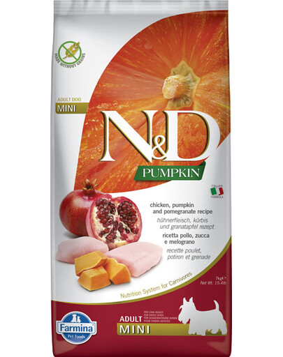 FARMINA N&D Pumpkin Chicken & Pomegranate Adult MINI 7 kg