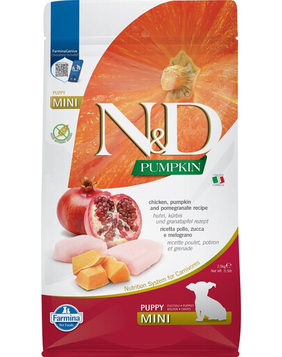 FARMINA N&D Pumpkin Dog Puppy Mini chicken, pumpkin & pomegranate 2.5 kg