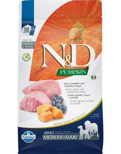 FARMINA N&D Pumpkin Lamb & Blueberry Adult Medium & Maxi Hund 2.5 kg
