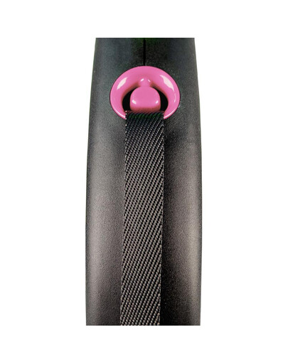 FLEXI Automatik-Leine Black Design M Gurt 5 m rosa