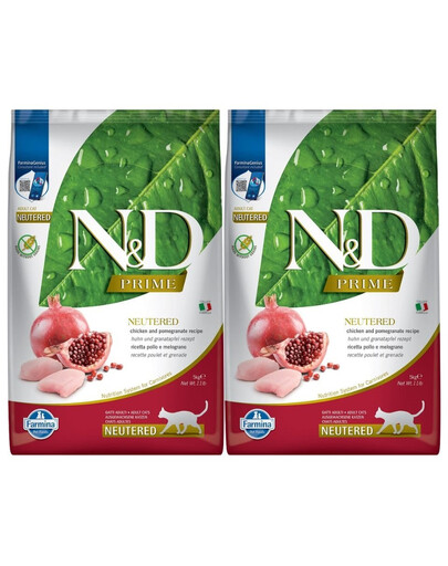 FARMINA N&D Cat Chicken & Pomegranate NEUTERED Adult 2x5 kg