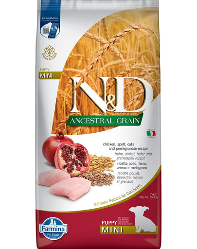 FARMINA N&D Low Grain Chicken & Pomegranate Mini Puppy 7 kg