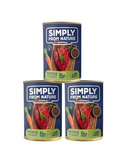 SIMPLY FROM NATURE Pferdefleisch mit Leinsamen 3 x 400 g