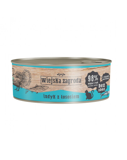 WIEJSKA ZAGRODA Adult Truthahn mit Lachs 85 g Katzennassfutter
