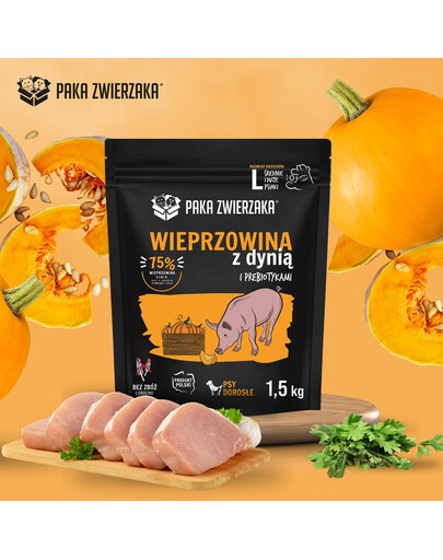 PAKA ZWIERZAKA Seventh Heaven Trockenfutter Schweinefleisch mit Kürbis L 1,5 kg