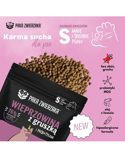 PAKA ZWIERZAKA Seventh Heaven Trockenfutter Schweinefleisch und Birne S 1,5 kg