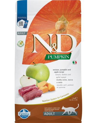 FARMINA N&D Pumpkin Venison & Apple Adult Cat 1,5 kg