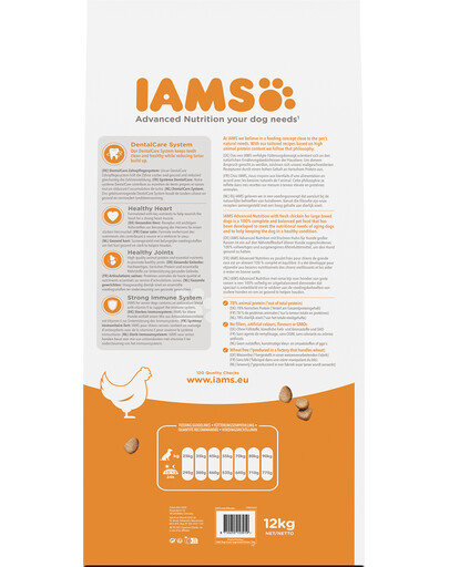 IAMS for Vitality Senior für ältere Hunde großer Rassen mit frischem Huhn 12 kg
