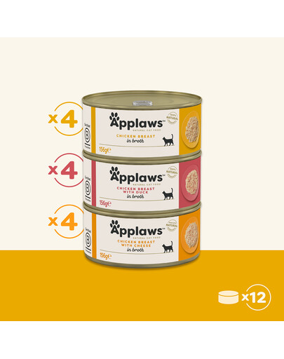 APPLAWS Cat Tin 12x156g Chicken Selection Broth Multipack