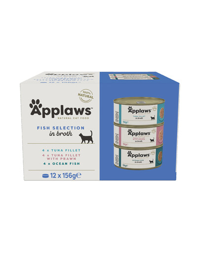 APPLAWS Applaws Cat Tin 12x156g Fish Selection in Broth Multipack