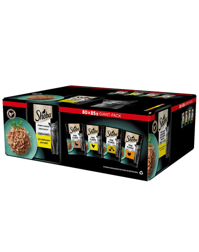 SHEBA Delicacy Geflügel-Aromenbeutel in Gelee 80x85g Ente, Huhn, Geflügel