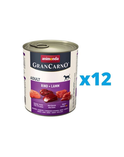 ANIMONDA GranCarno Original Adult RIND + LAMM 12 x 800 g
