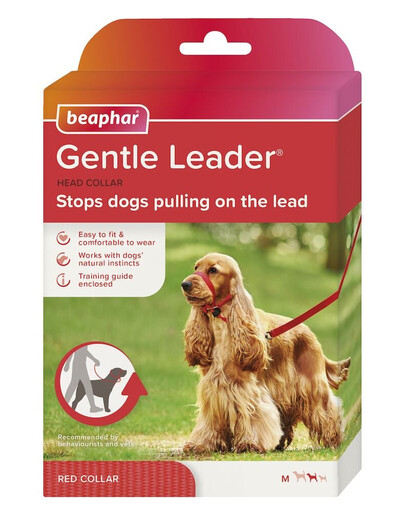 BEAPHAR Gentle Leader M Uzda Kragen Medium Rot
