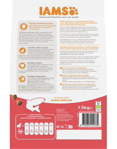IAMS Cat Adult All Breeds Salmon mit Lachs und Huhn 1,5 kg