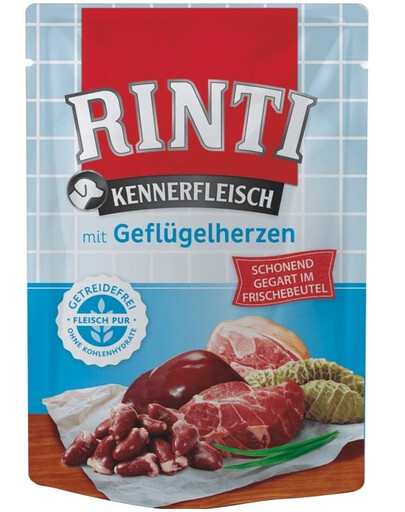 RINTI Kennerfleisch Poultry hearts Geflügelherzen Beutel 12x400 g