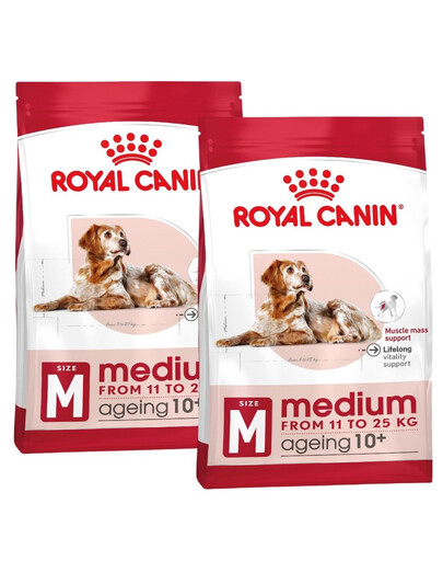 ROYAL CANIN MEDIUM Ageing 10+ Trockenfutter für ausgewachsene Hunde, mittelgroße Rassen30 kg (2 x 15 kg)