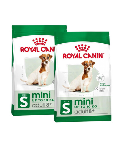 ROYAL CANIN MINI Adult 8+ Trockenfutter für ältere kleine Hunde 16kg (2 x 8 kg)