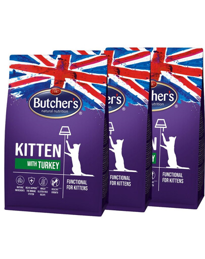 BUTCHER'S Functional Cat Kitten für Kätzchen mit Pute 3x800 g