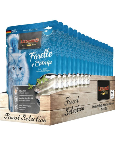 LEONARDO Finest Selection Forelle Catnip 16 x 85 g