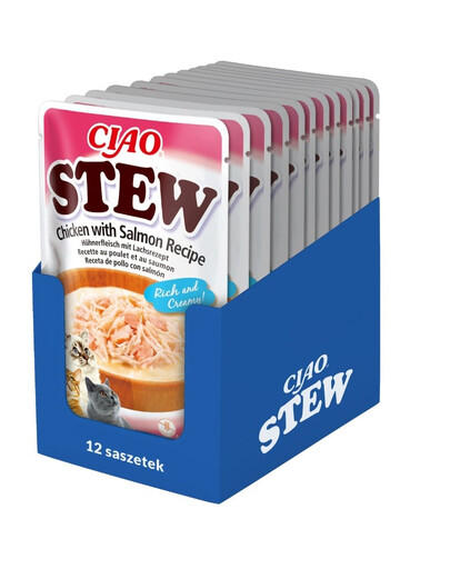 INABA CIAO Stew Gericht mit Huhn und Lachs 12x40g