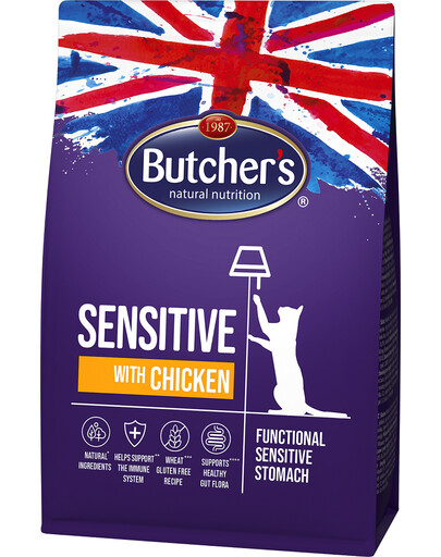 BUTCHER'S Functional Cat Dry Sensitive für sensible Katzen mit Huhn 800 g