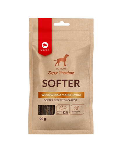 MACED Super Premium Softer Hundeleckerli Rindfleisch mit Karotten 90g