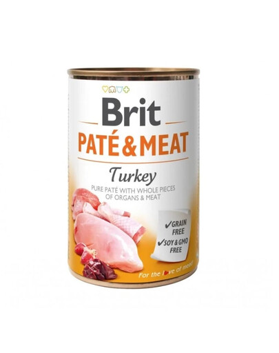 BRIT Pate&Meat turkey 400 g Truthahnpastete für Hunde