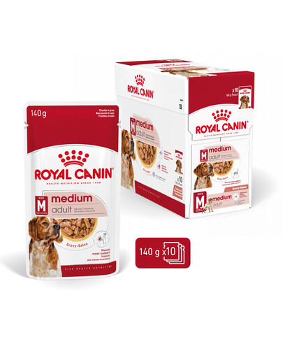 ROYAL CANIN MEDIUM ADULT Nassfutter für mittelgroße Hunde 10 x 140 g