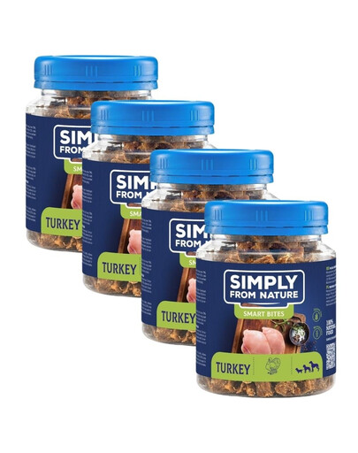 SIMPLY FROM NATURE Smart Bites Truthahn für Hunde 4x130 g