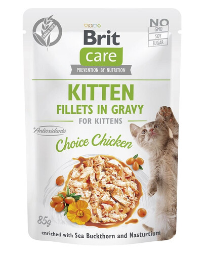 BRIT CARE Fillets in Jelly Pouch Kitten Choice Chicken 24x85g mit Huhn für Kätzchen