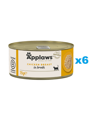 APPLAWS Cat Adult Chicken Breast Hähnchenbrust in Brühe 6x70 g