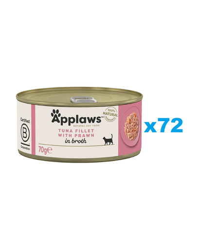 APPLAWS Cat Adult Tuna with Prawn in Broth Thunfisch und Garnelen in Brühe 72x 70g