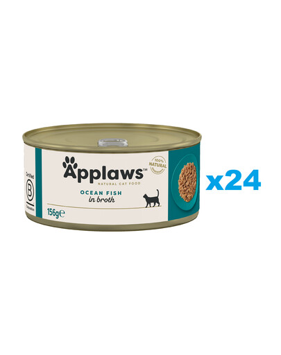 APPLAWS Cat Adult Ocean Fish in Broth Meeresfisch in Brühe 24x156 g