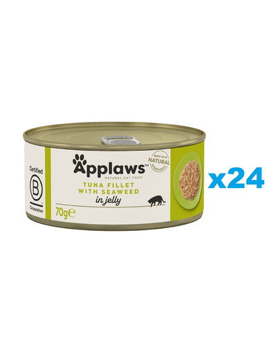 APPLAWS Cat Adult Tuna with Seaweed in Jelly Thunfisch mit Algen in Gelee 24x70 g
