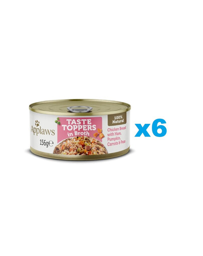 APPLAWS Taste Toppers Hähnchenbrust, Schinken und Kürbis in Brühe 6x 156 g